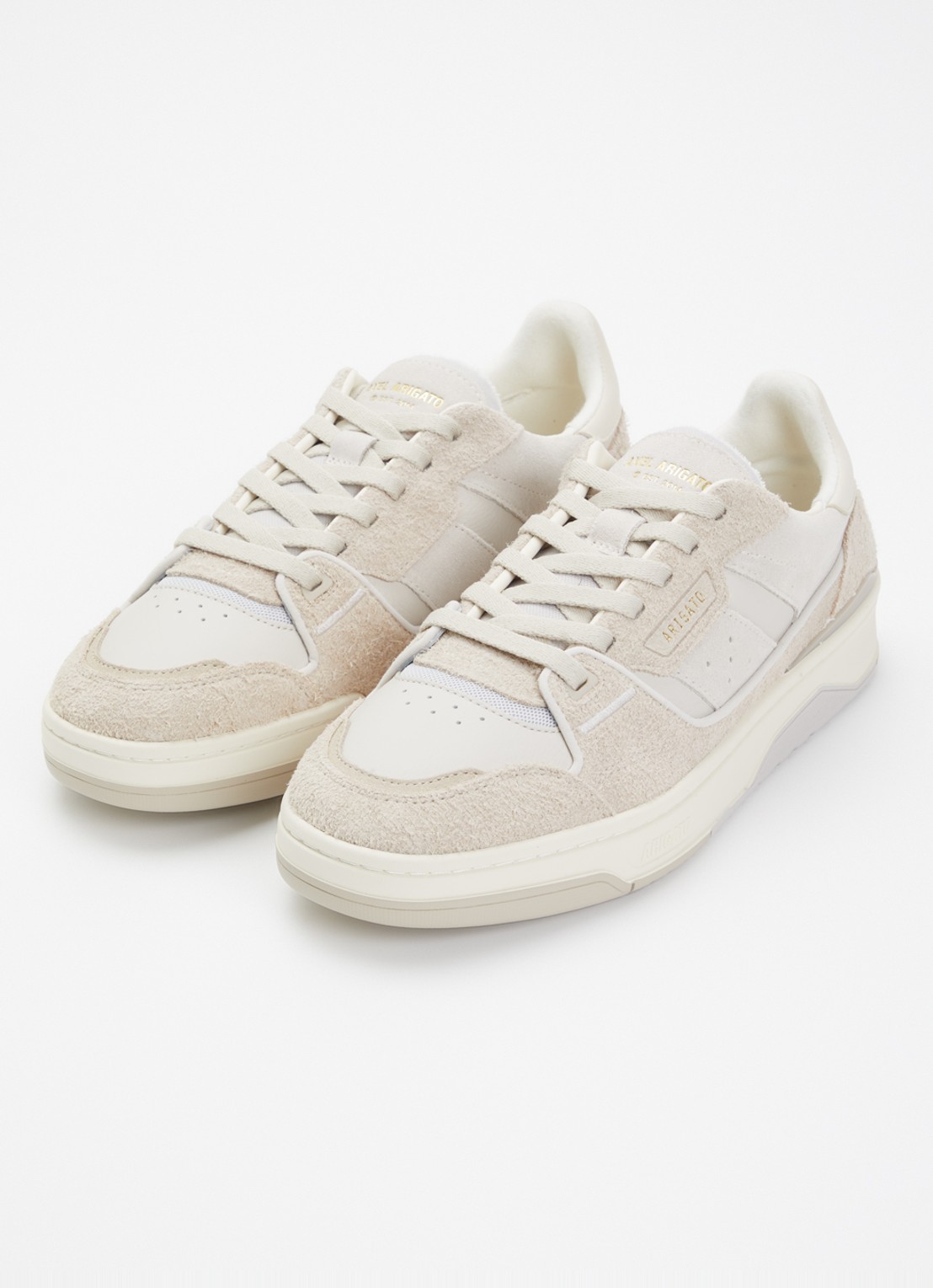 Axel Arigato Clay sneaker van leer met suède details - detail donkerbeige