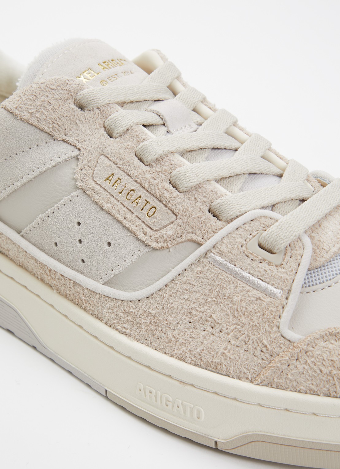 Axel Arigato Clay sneaker van leer met suède details - detail 4 donkerbeige