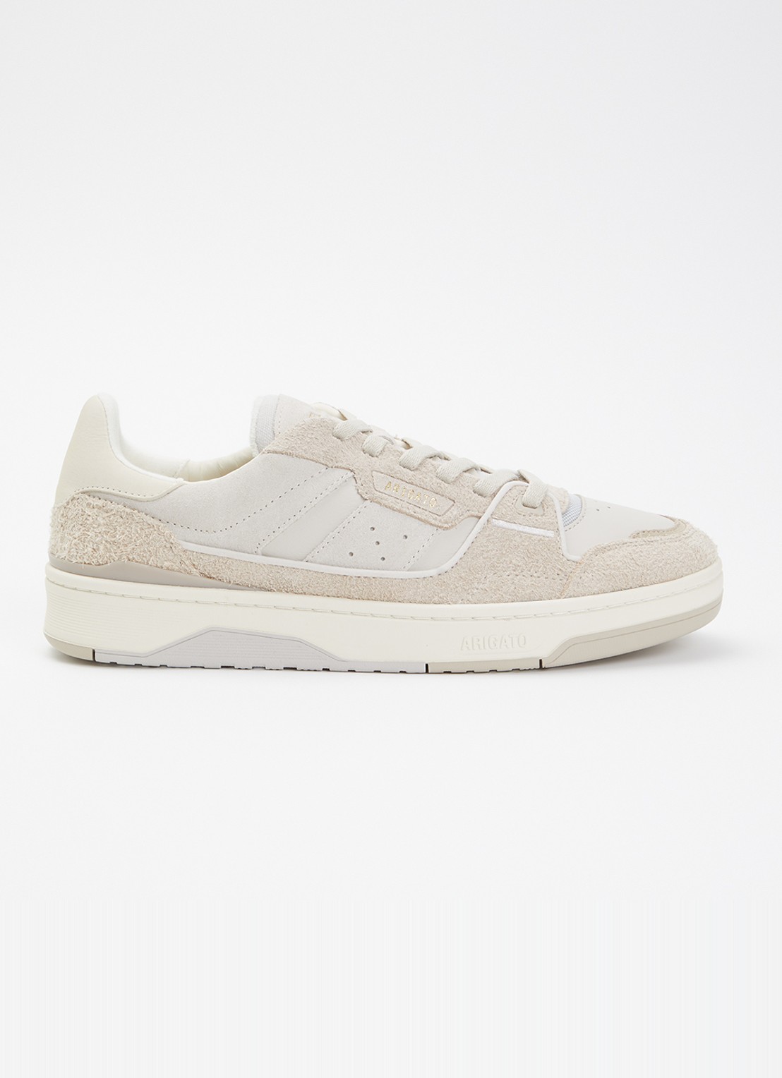 Axel Arigato Clay sneaker van leer met suède details - voorkant 5 donkerbeige