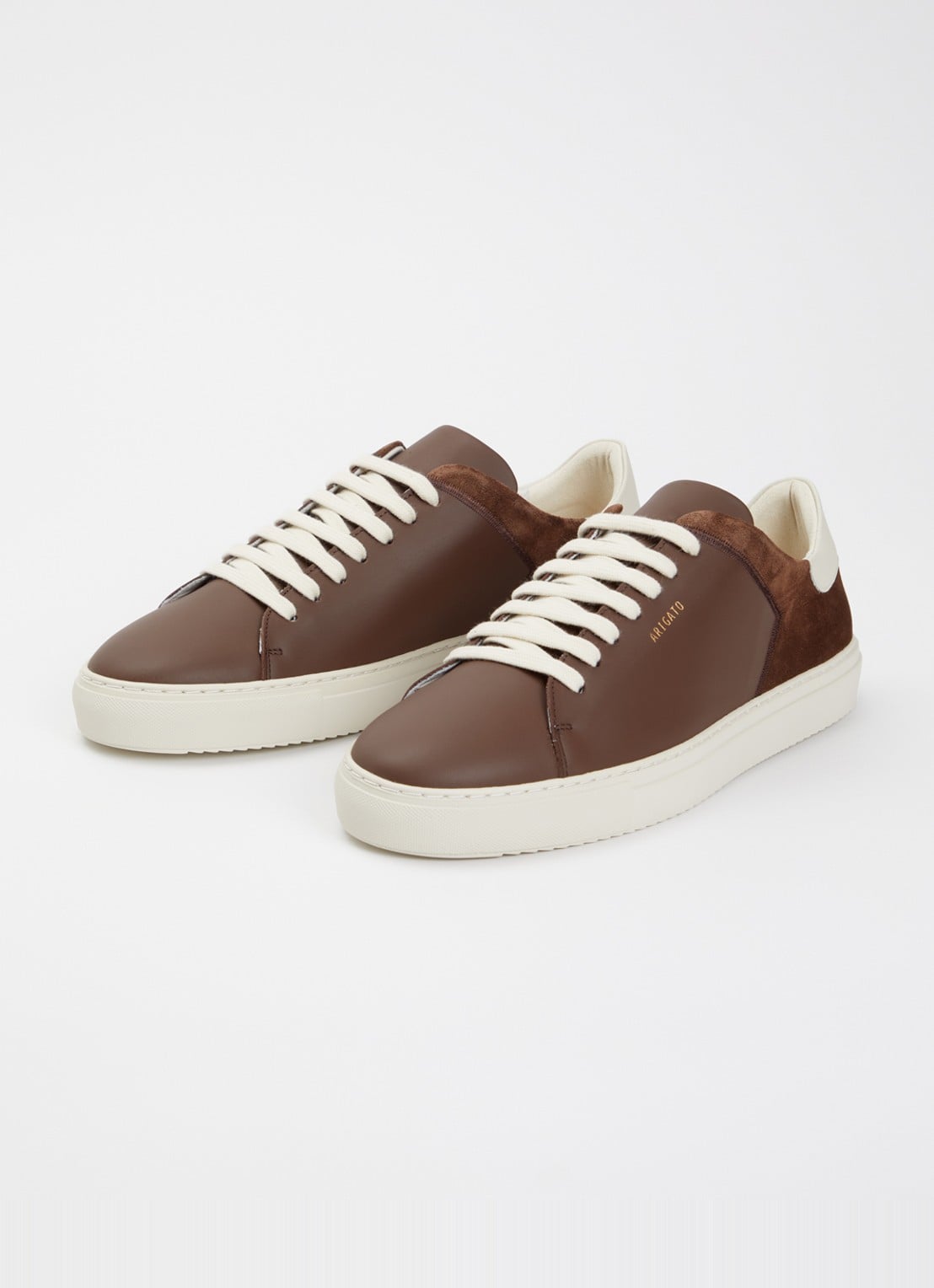 Axel Arigato Clean 90 Split sneaker van leer met details van suède - detail 3 hazelnootbruin