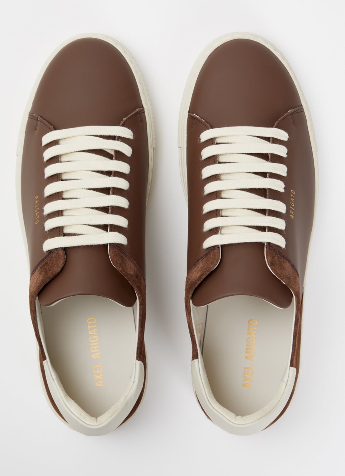 Axel Arigato Clean 90 Split sneaker van leer met details van suède - detail 4 hazelnootbruin