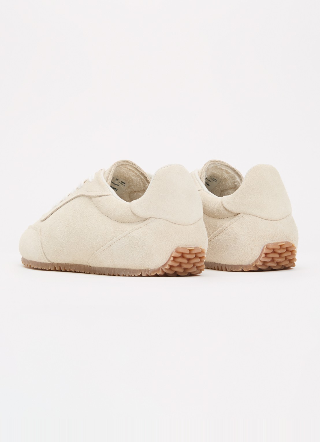 Axel Arigato Daze Runner sneaker van suède met logo - achterkant creme