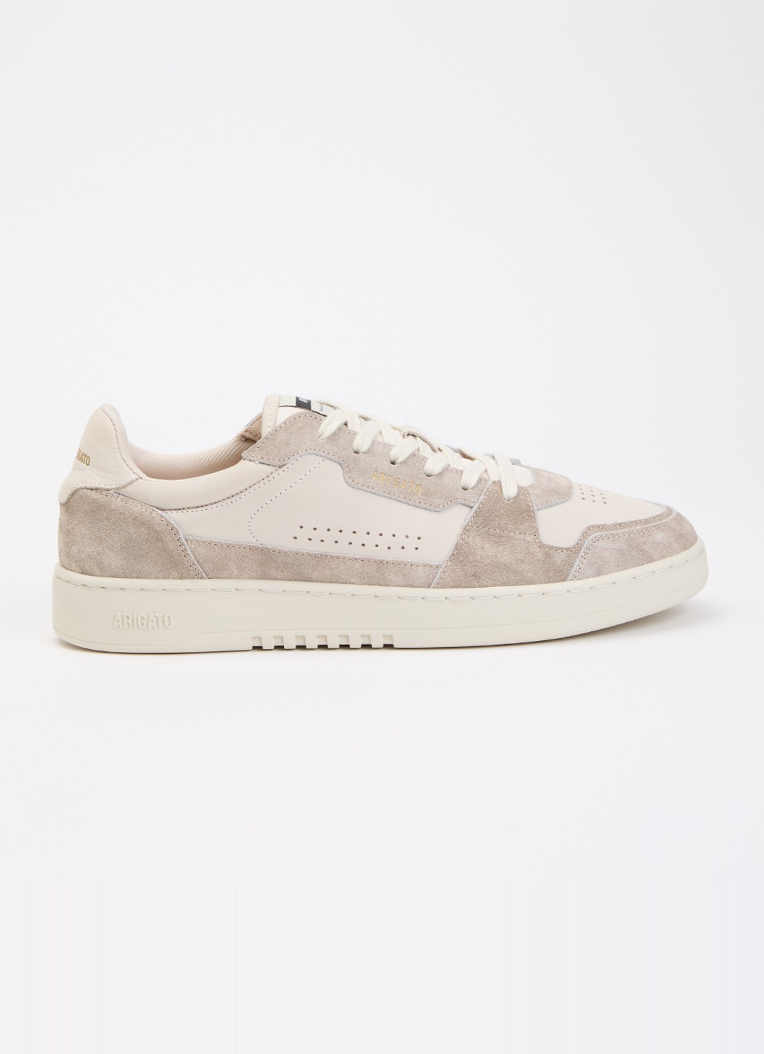 Axel Arigato Dice Lo sneaker van leer met details van suède - voorkant 5 taupe