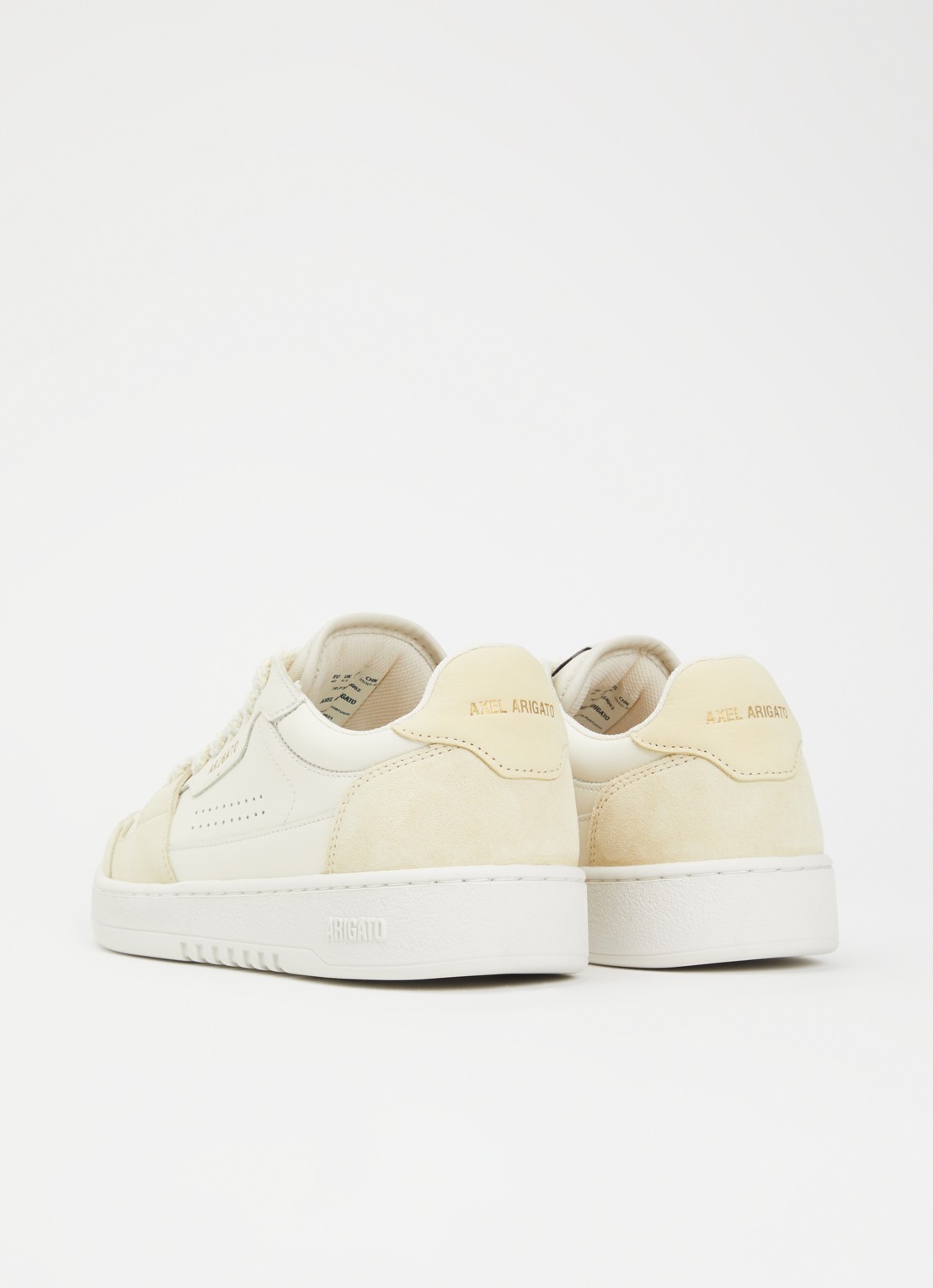 Axel Arigato Dice Lo sneaker van leer met suède details - achterkant lichtgeel