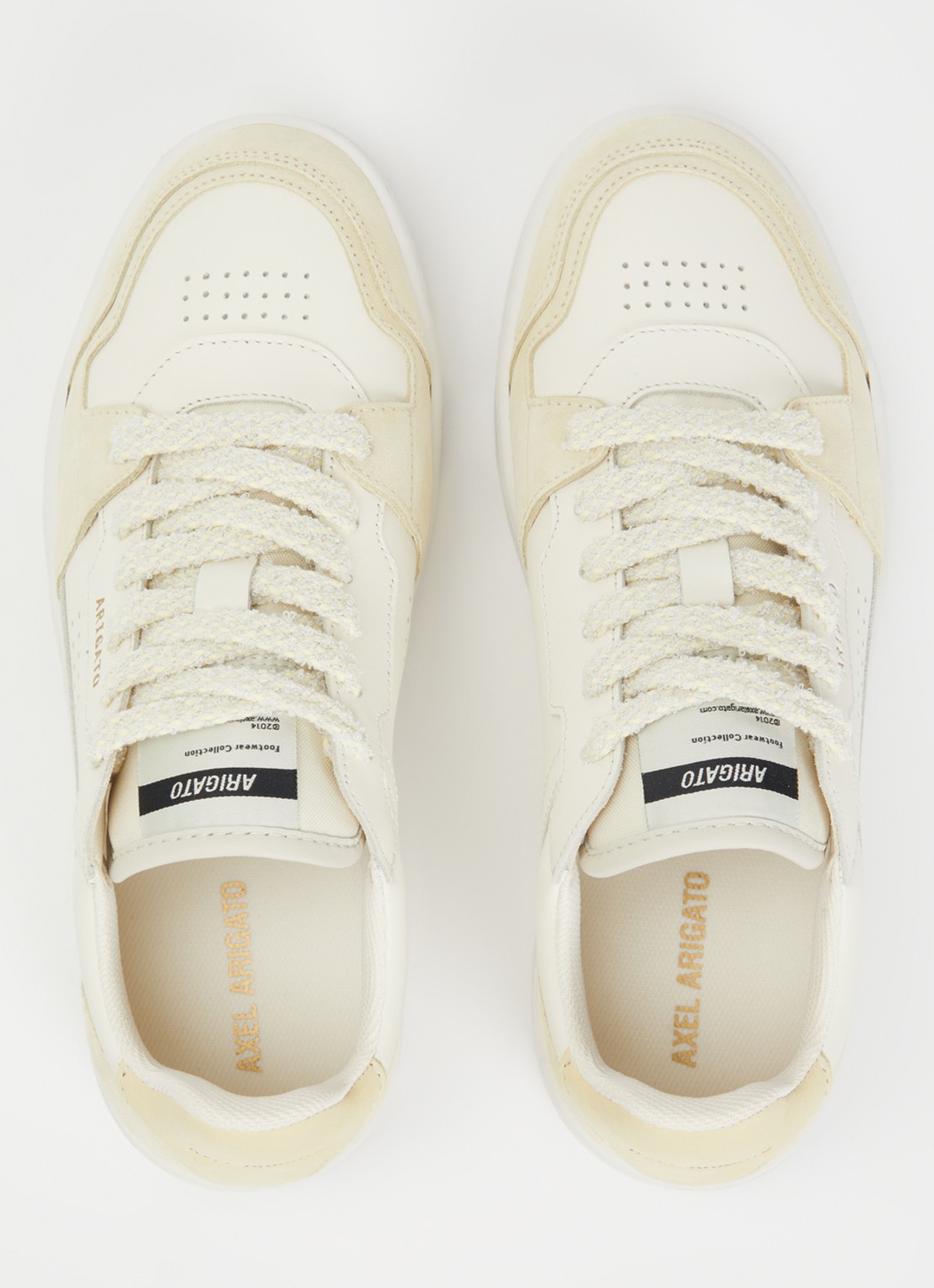 Axel Arigato Dice Lo sneaker van leer met suède details - detail 4 lichtgeel