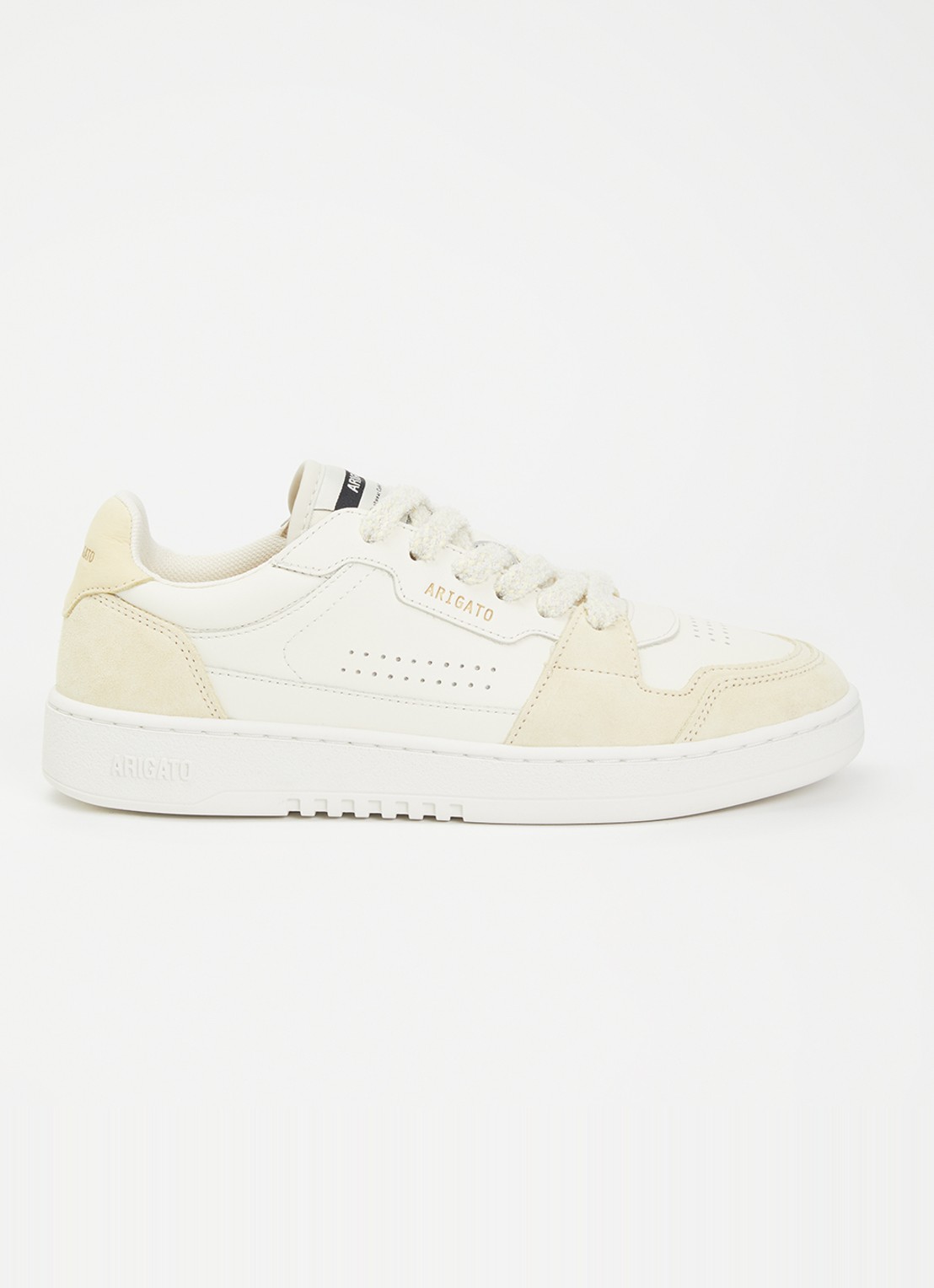 Axel Arigato Dice Lo sneaker van leer met suède details - voorkant 2 lichtgeel