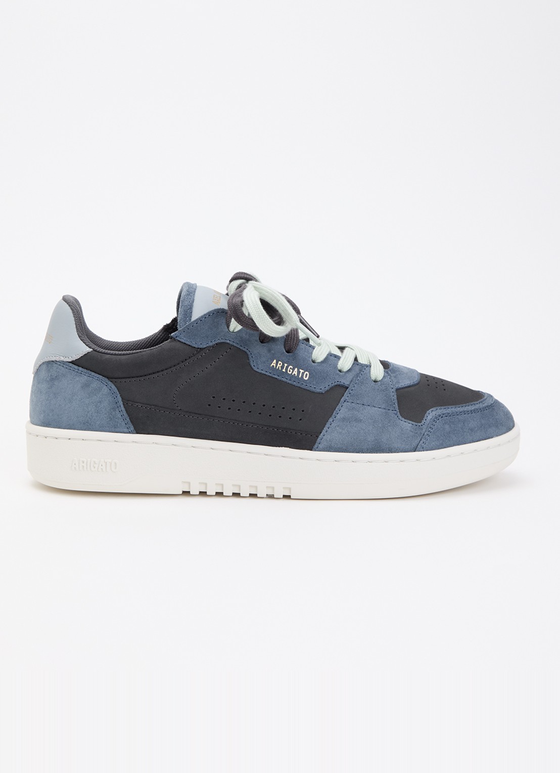 Axel Arigato Dice Lo sneaker van nubuck met suède details - voorkant 4 staalblauw