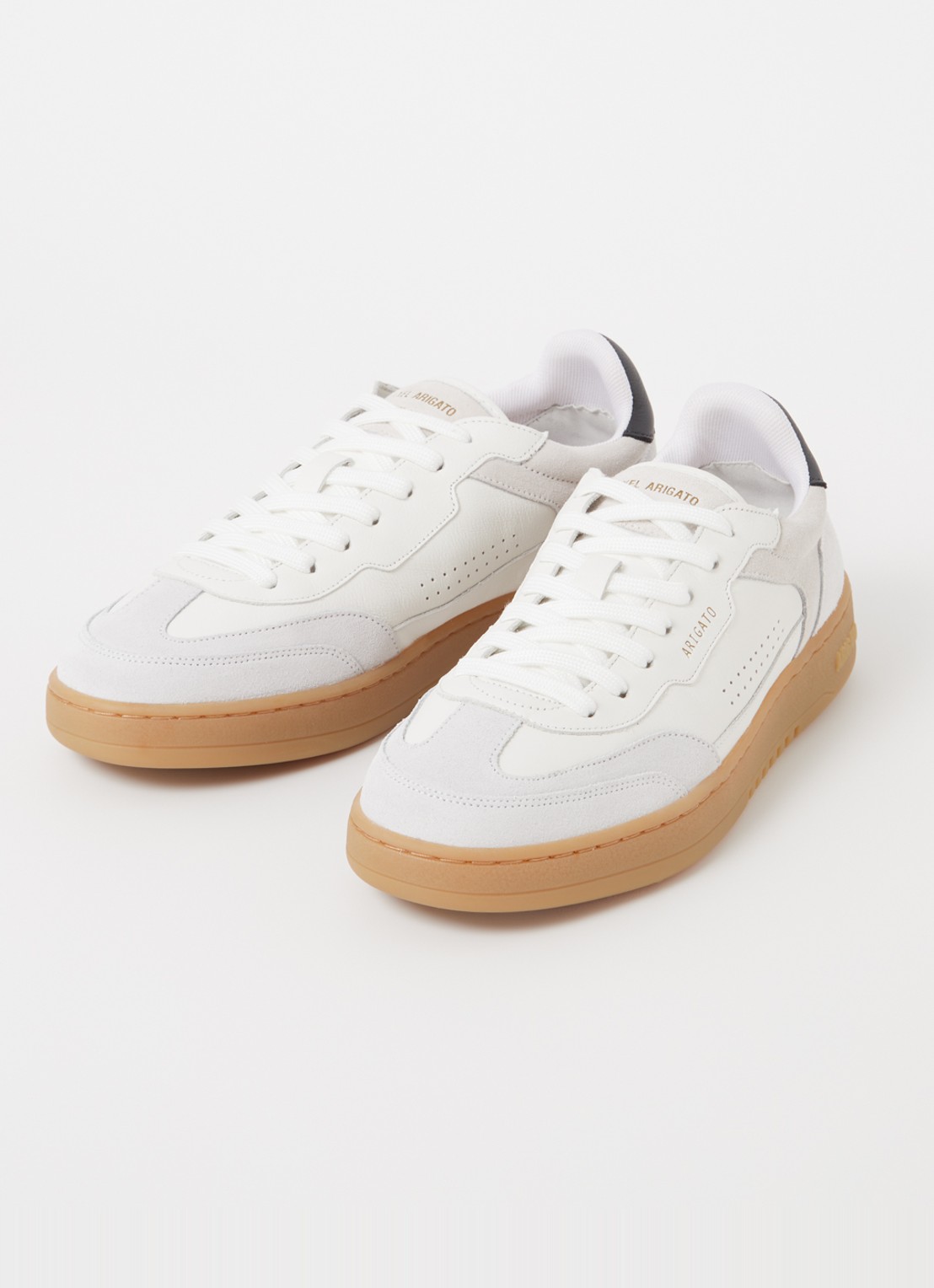 Axel Arigato Dice-T-Toe sneaker van leer met suède details - detail 4 gebroken wit