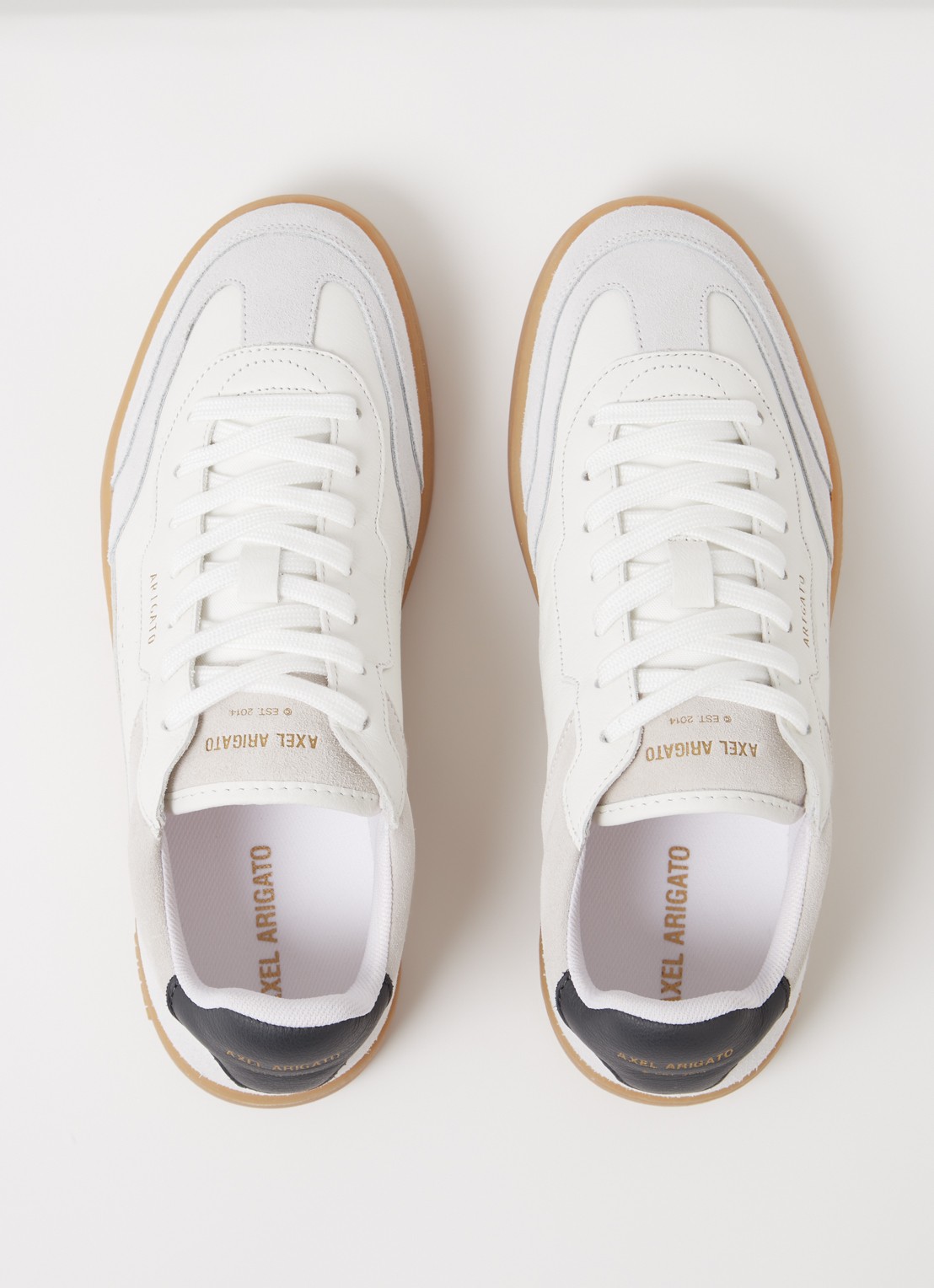 Axel Arigato Dice-T-Toe sneaker van leer met suède details - detail 5 gebroken wit