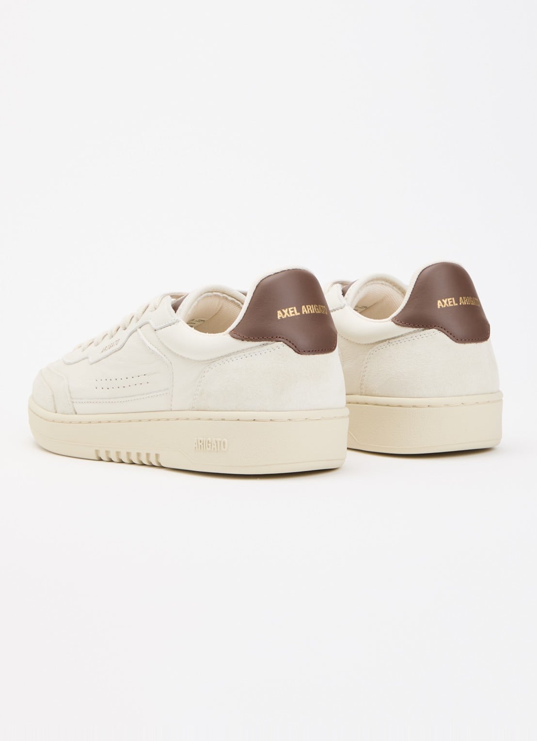 Axel Arigato Dice T-Toe sneaker van leer met suède details - achterkant beige