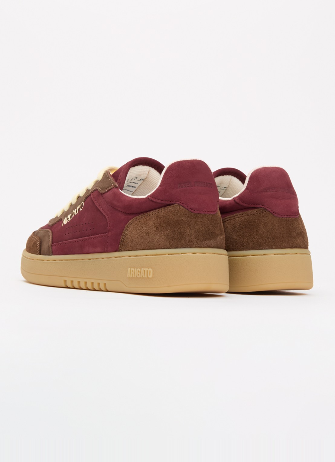 Axel Arigato Dice T-Toe sneaker van nubuck met suède details - achterkant 4 bordeauxrood