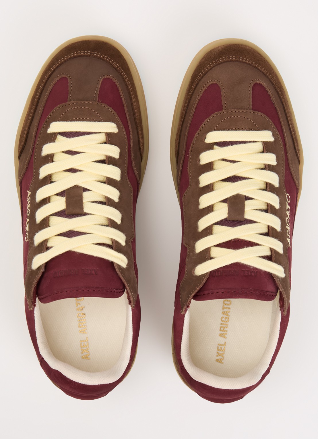 Axel Arigato Dice T-Toe sneaker van nubuck met suède details - detail 2 bordeauxrood
