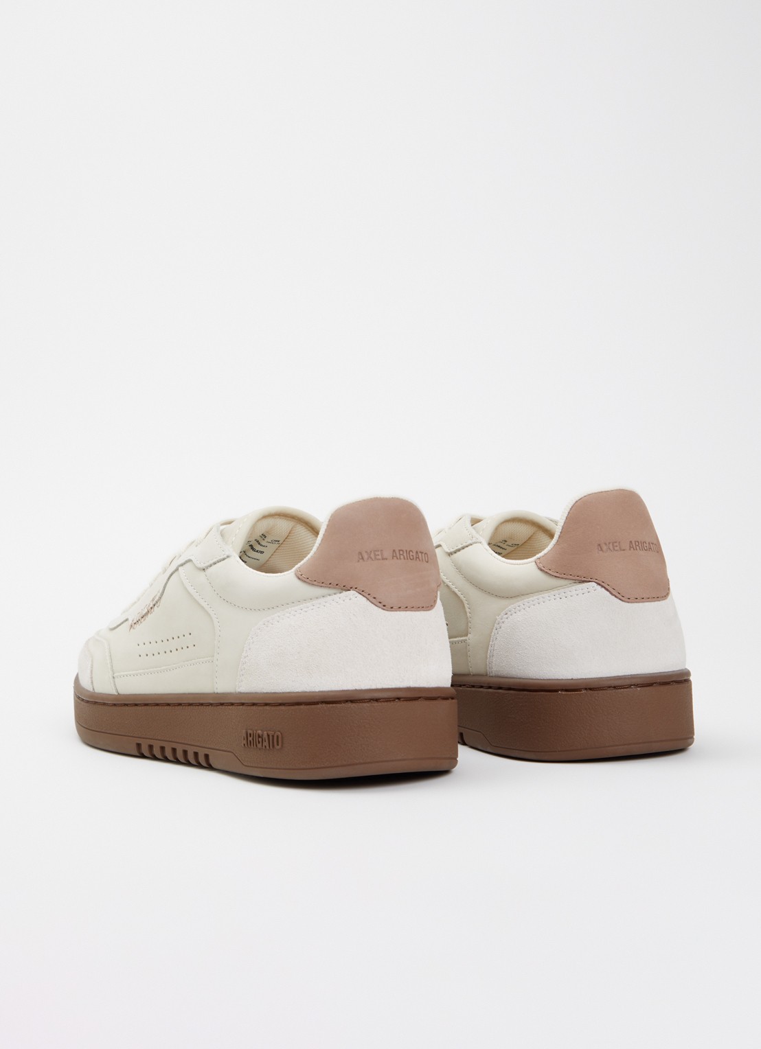 Axel Arigato Dice T-Toe sneaker van nubuck met suède details - achterkant creme