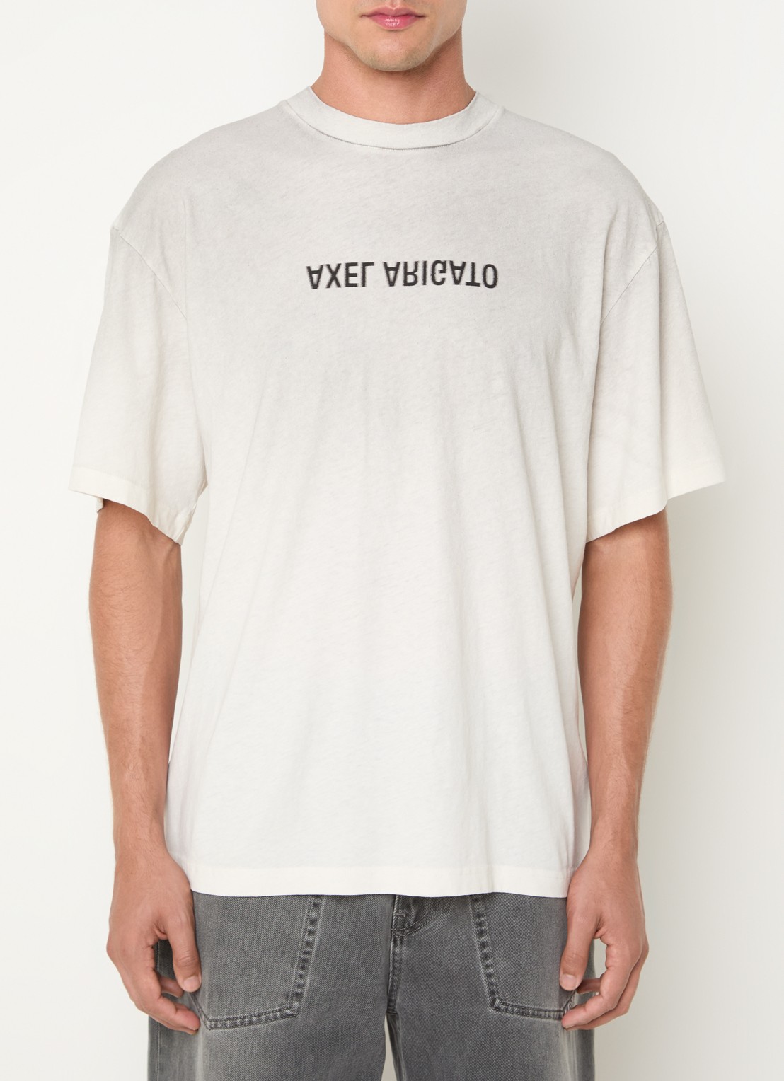 Axel Arigato Distort T-shirt met logo - detail 3 wit