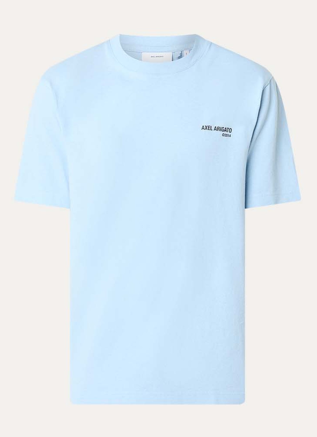 Axel Arigato Legacy T-shirt met logo - voorkant 2 lichtblauw