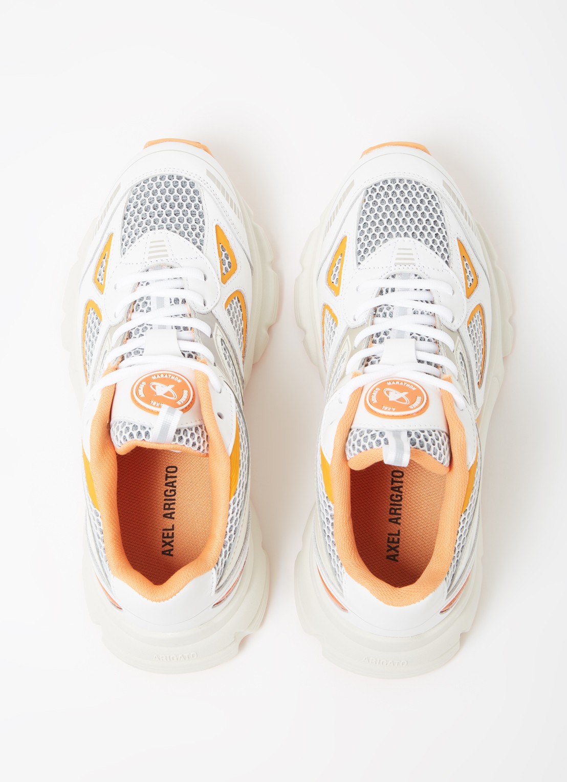 Axel Arigato Marathon Runner sneaker met kalfsleren details - detail 4 oranje