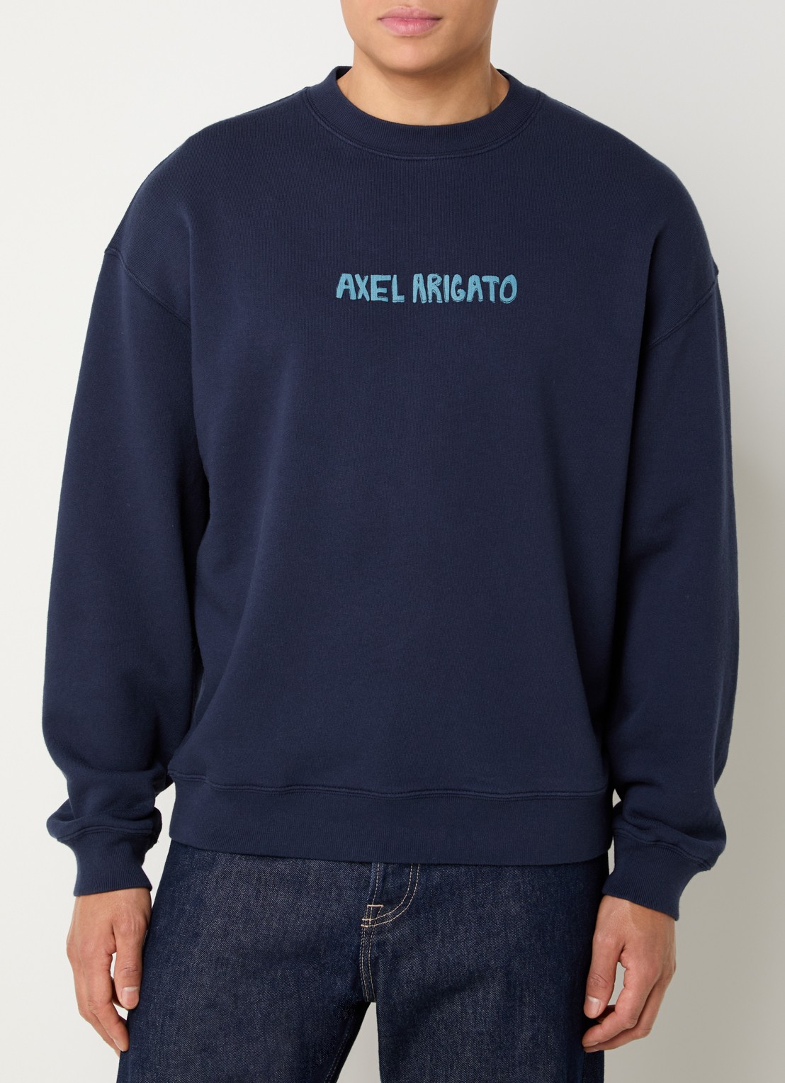 Axel Arigato Norton sweater met logo - detail 2 donkerblauw