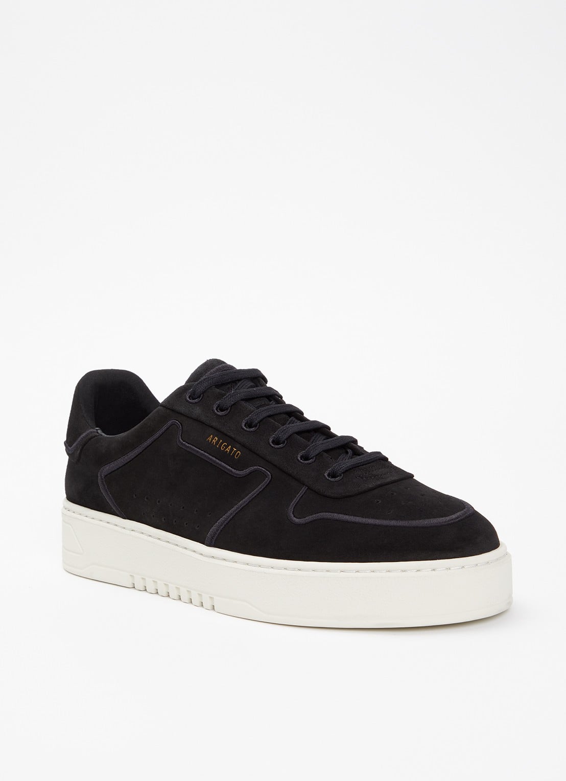 Axel Arigato Orbit sneaker van suède met borduring - voorkant zwart