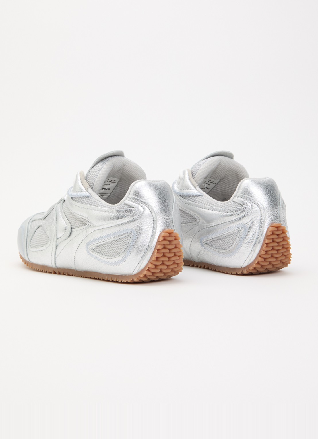 Axel Arigato Slow runner sneaker van leer met mesh details  - achterkant zilver