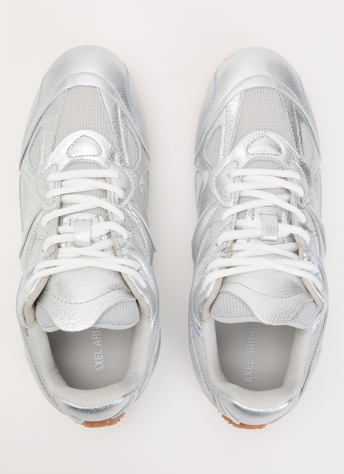 Axel Arigato Slow runner sneaker van leer met mesh details  - detail 3 zilver