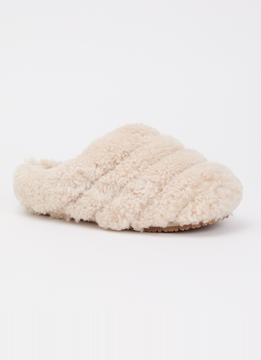 Axel Arigato Snail Shearling muiltje van teddy - voorkant 5 lichtbruin