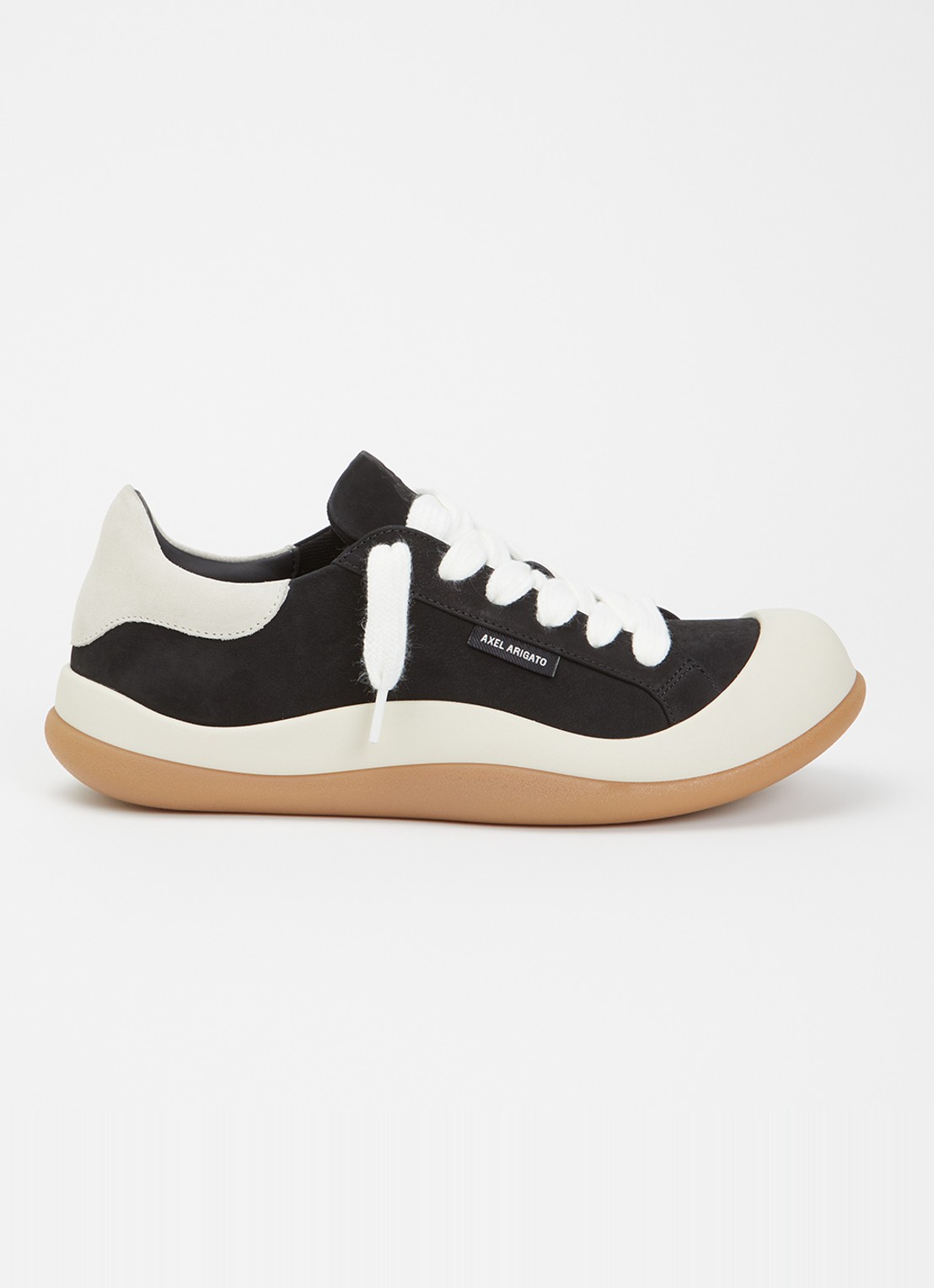 Axel Arigato Squish sneaker van nubuck met details van suéde  - voorkant 2 zwart