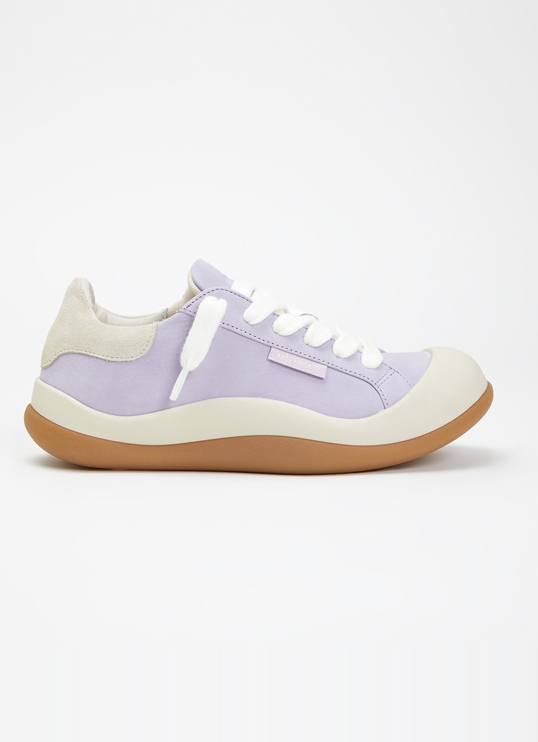 Axel Arigato Squish sneaker van nubuck met suède details - voorkant 5 lichtpaars