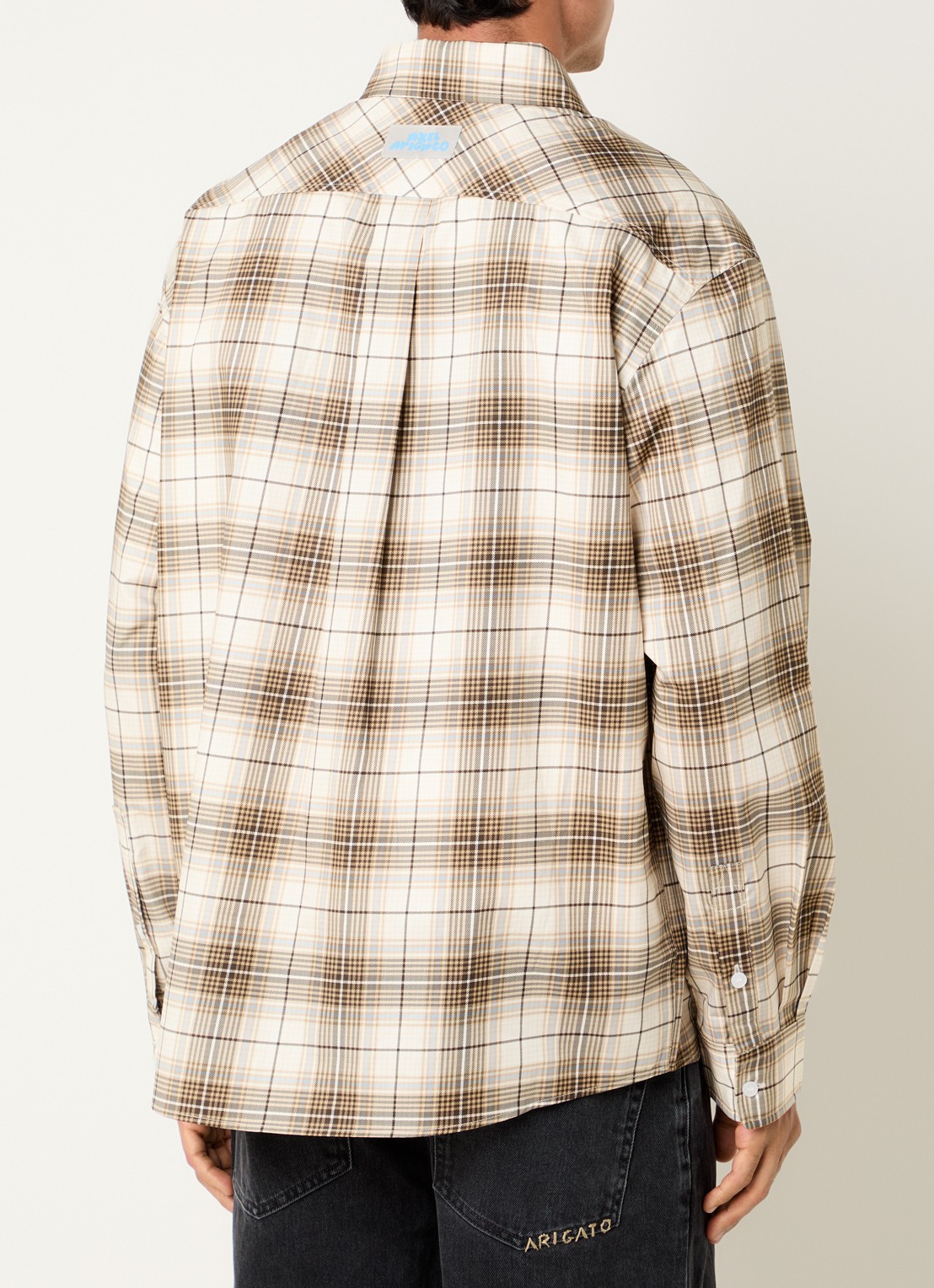 Axel Arigato Wicked overshirt met ruitdessin - achterkant 2 gebroken wit