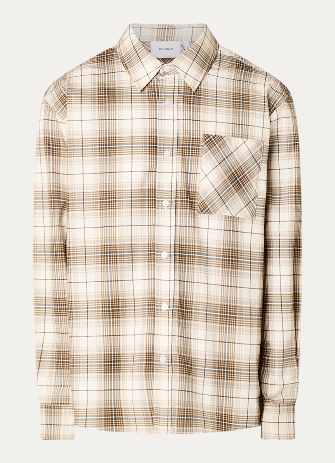 Axel Arigato Wicked overshirt met ruitdessin - voorkant 3 gebroken wit