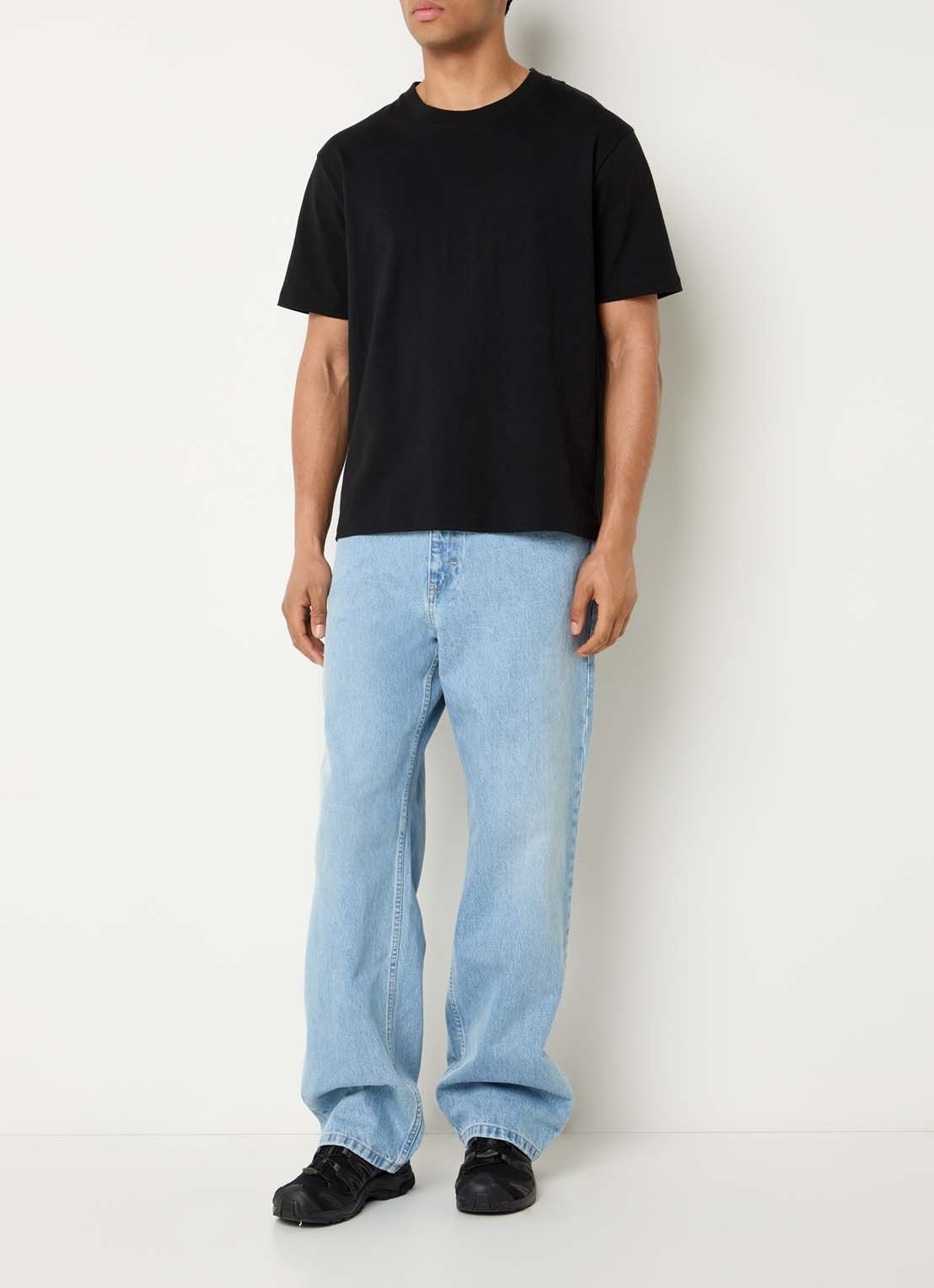 Axel Arigato Zine loose fit jeans met lichte wassing - voorkant 5 indigo