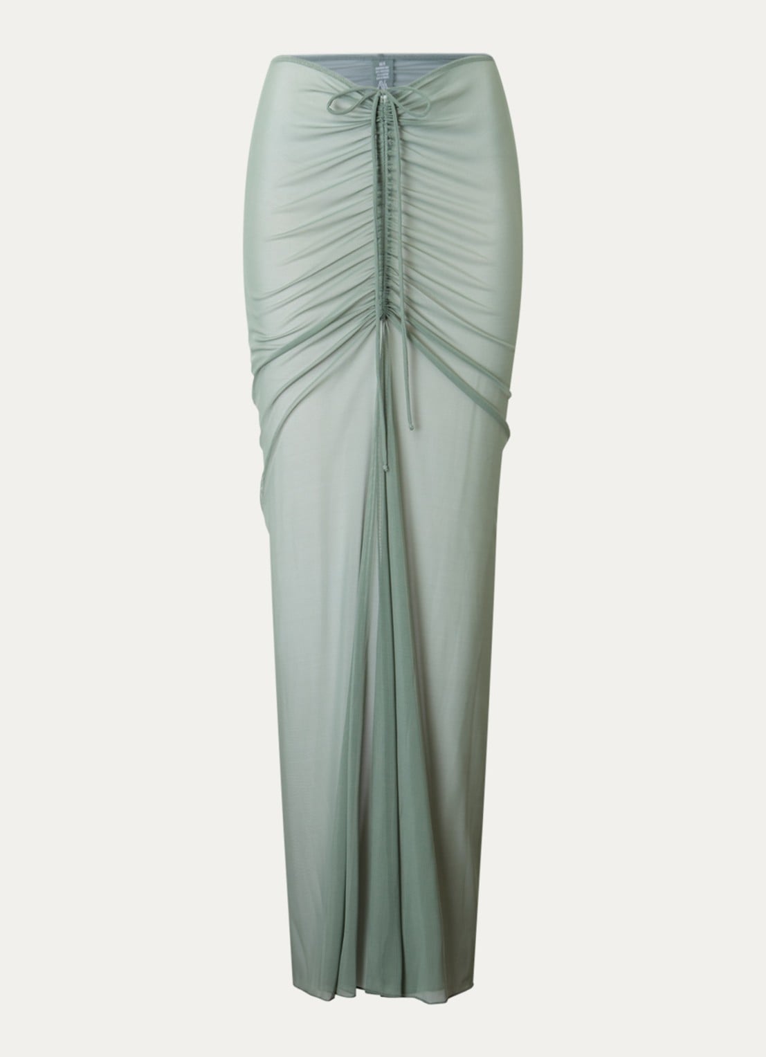Aya Label The Athena maxi strandrok van mesh - voorkant olijfgroen