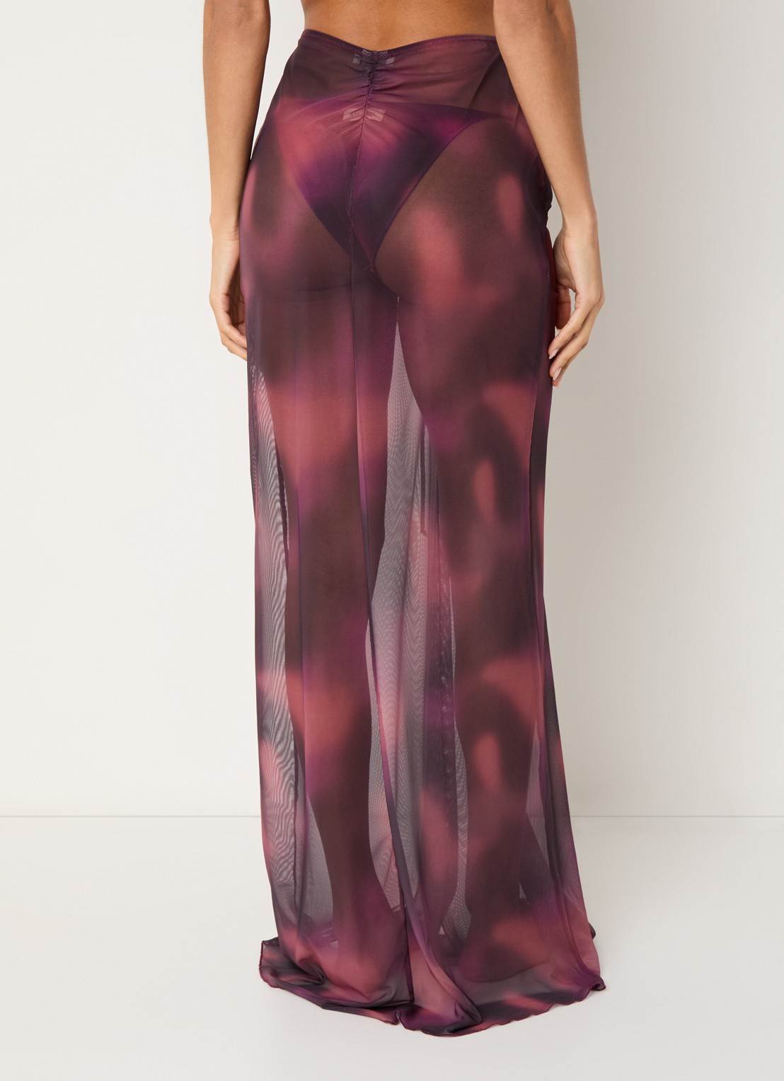 Aya Label The Athena maxi strandrok van mesh - achterkant 4 paars