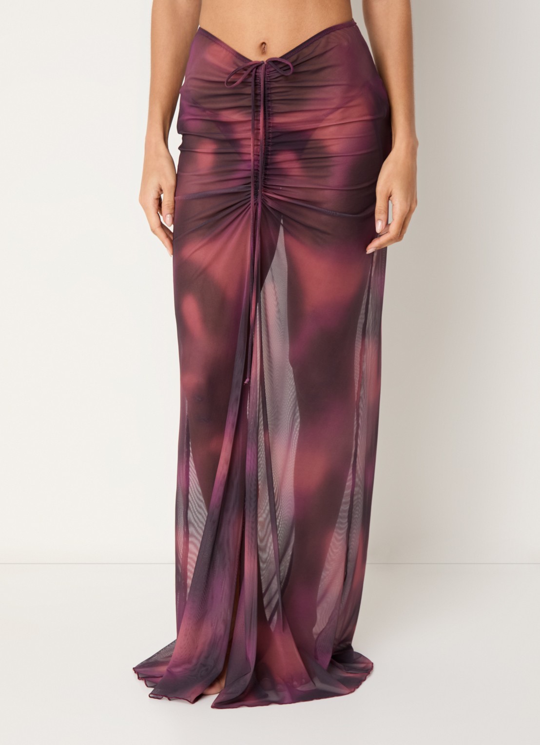 Aya Label The Athena maxi strandrok van mesh - detail 3 paars