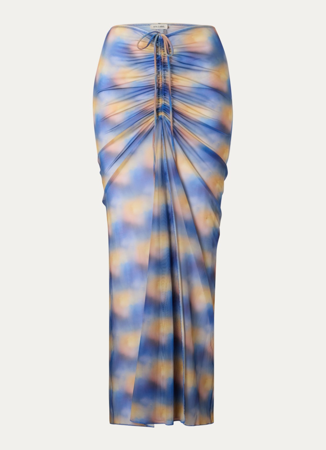Aya Label The Athena maxi strandrok van mesh - voorkant 2 blauw