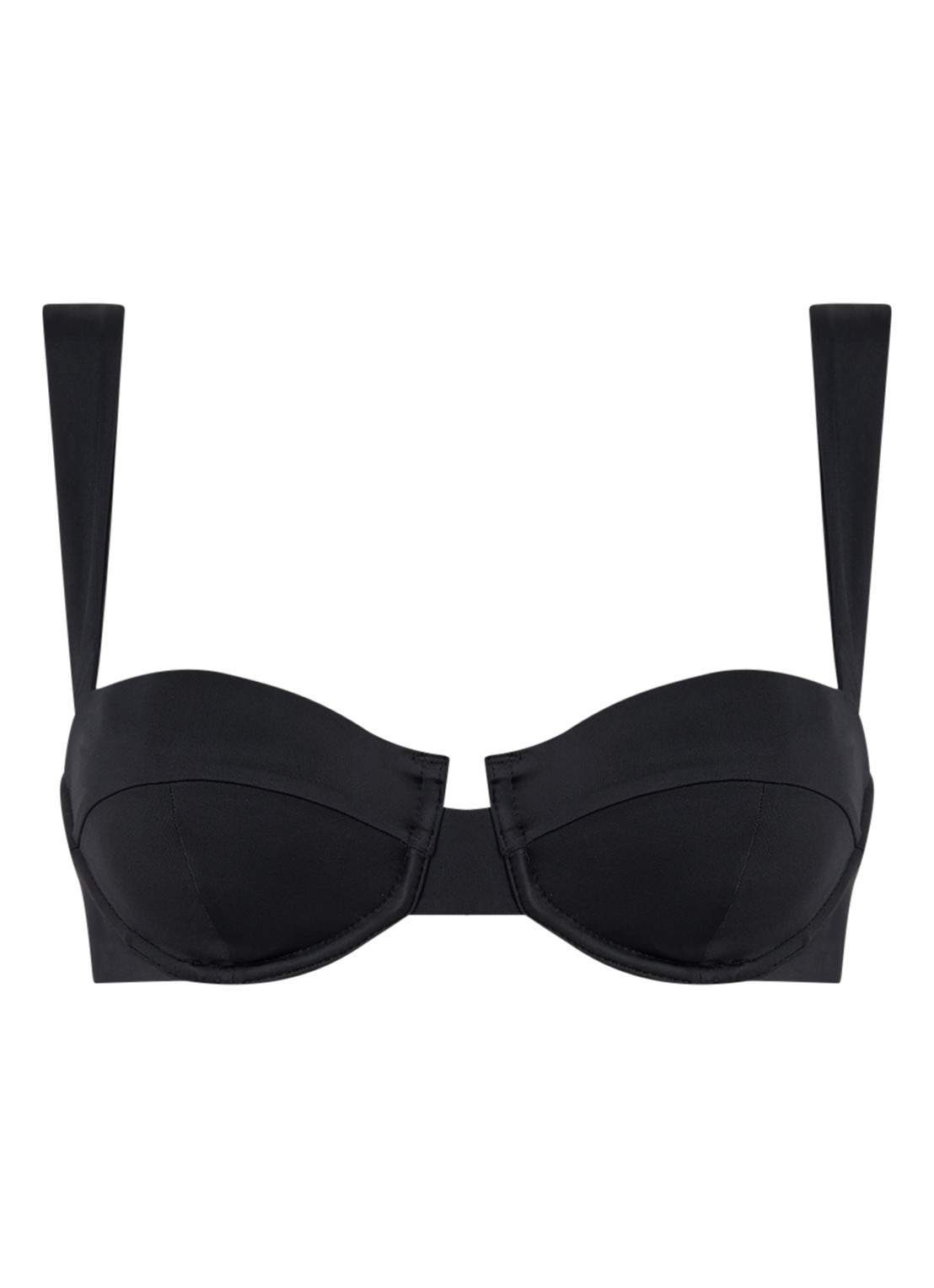 Aya Label The Clio balconette bikinitop met beugel en uitneembare vulling - voorkant zwart