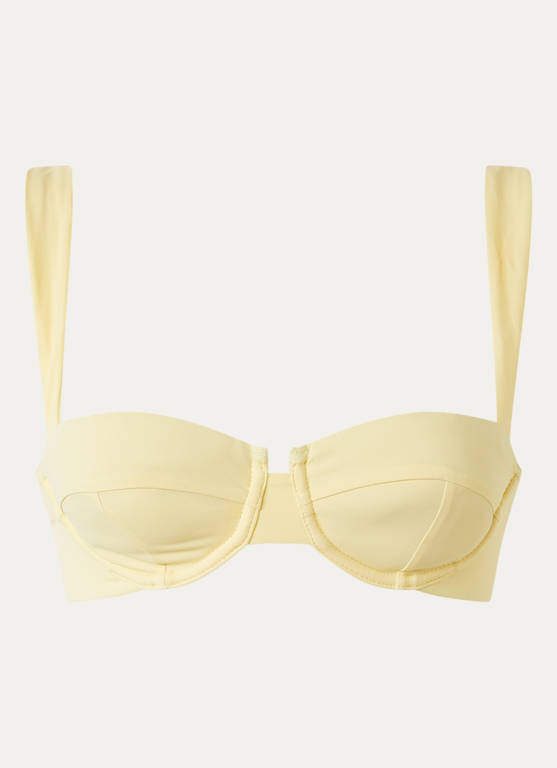 Aya Label The Clio balconette bikinitop met beugel en uitneembare vulling - voorkant 2 lichtgeel