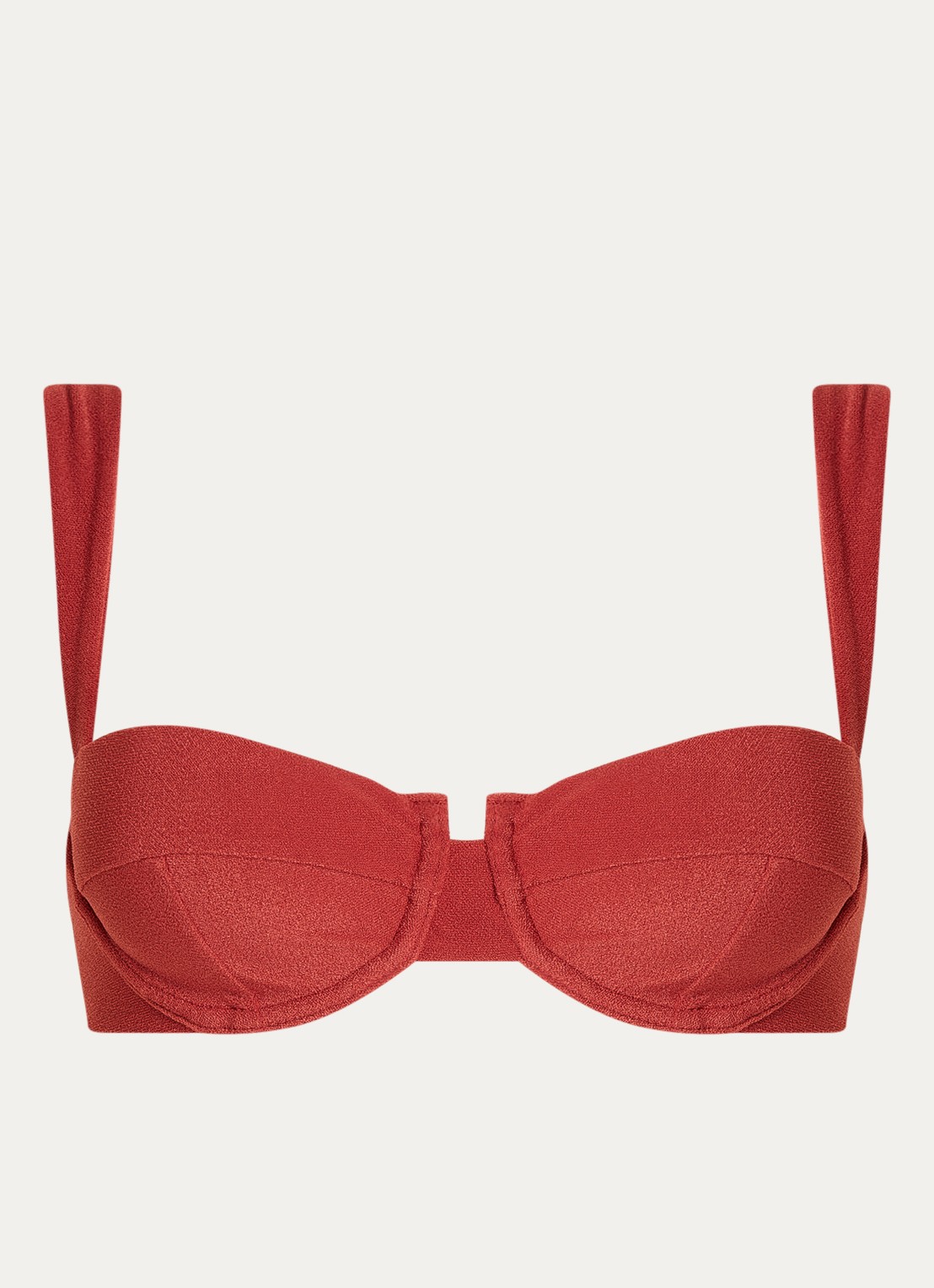 Aya Label The Clio balconette bikinitop met beugel en uitneembare vulling - voorkant steenrood
