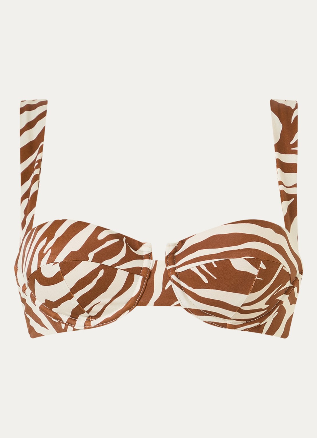 Aya Label The Clio balconette bikinitop met beugel en uitneembare vulling - voorkant bruin