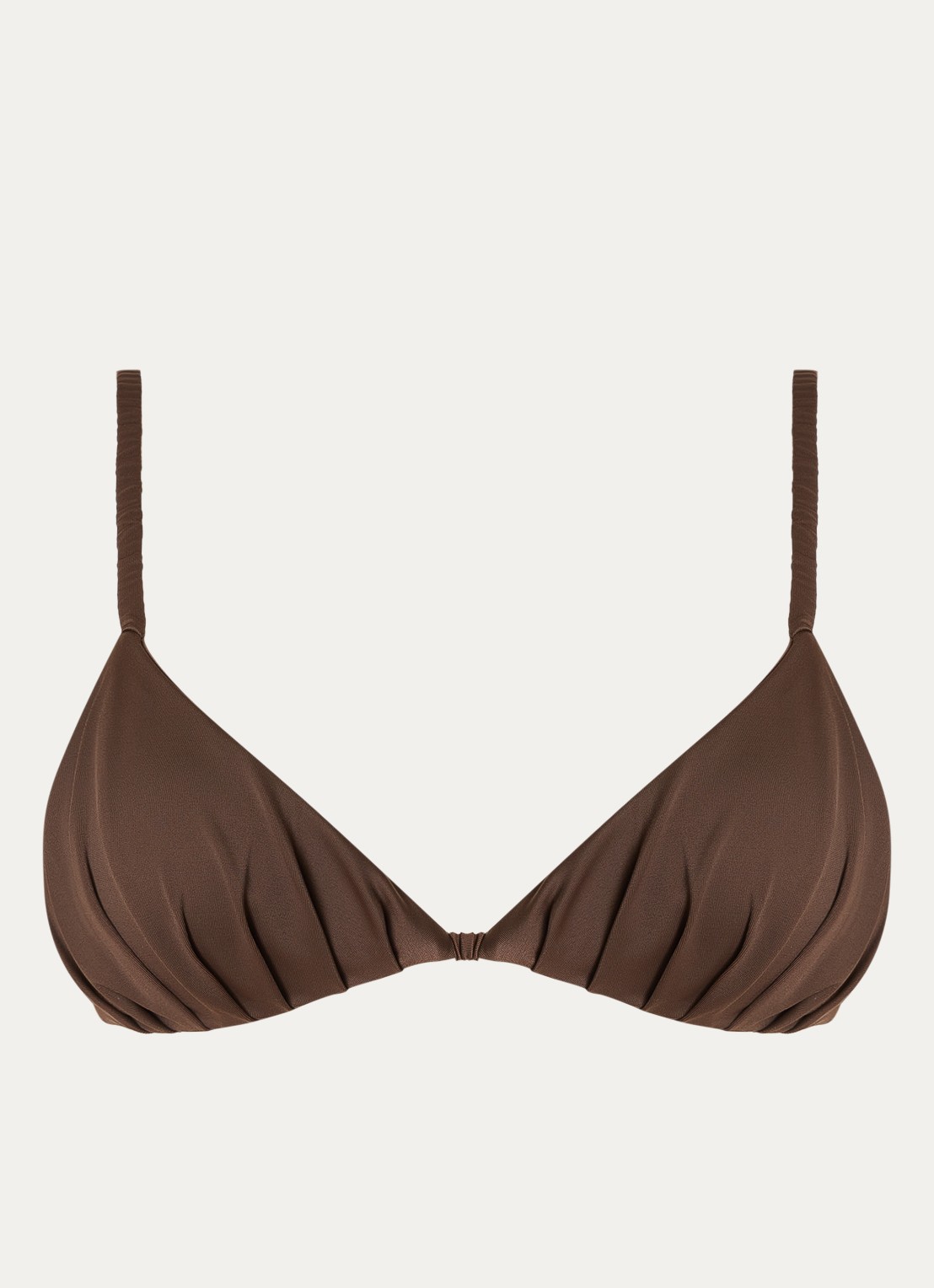 Aya Label The Hebe triangel bikinitop met uitneembare vulling - voorkant 4 donkerbruin