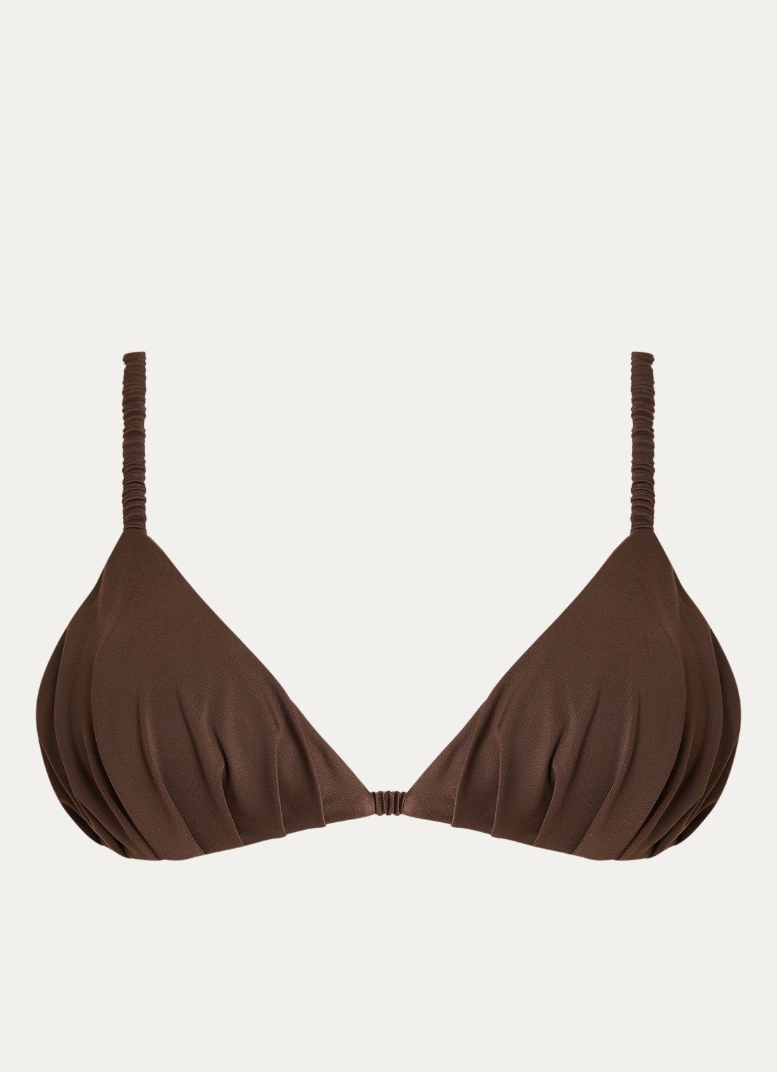 Aya Label The Hebe triangel bikinitop met uitneembare vulling - voorkant 6 donkerbruin