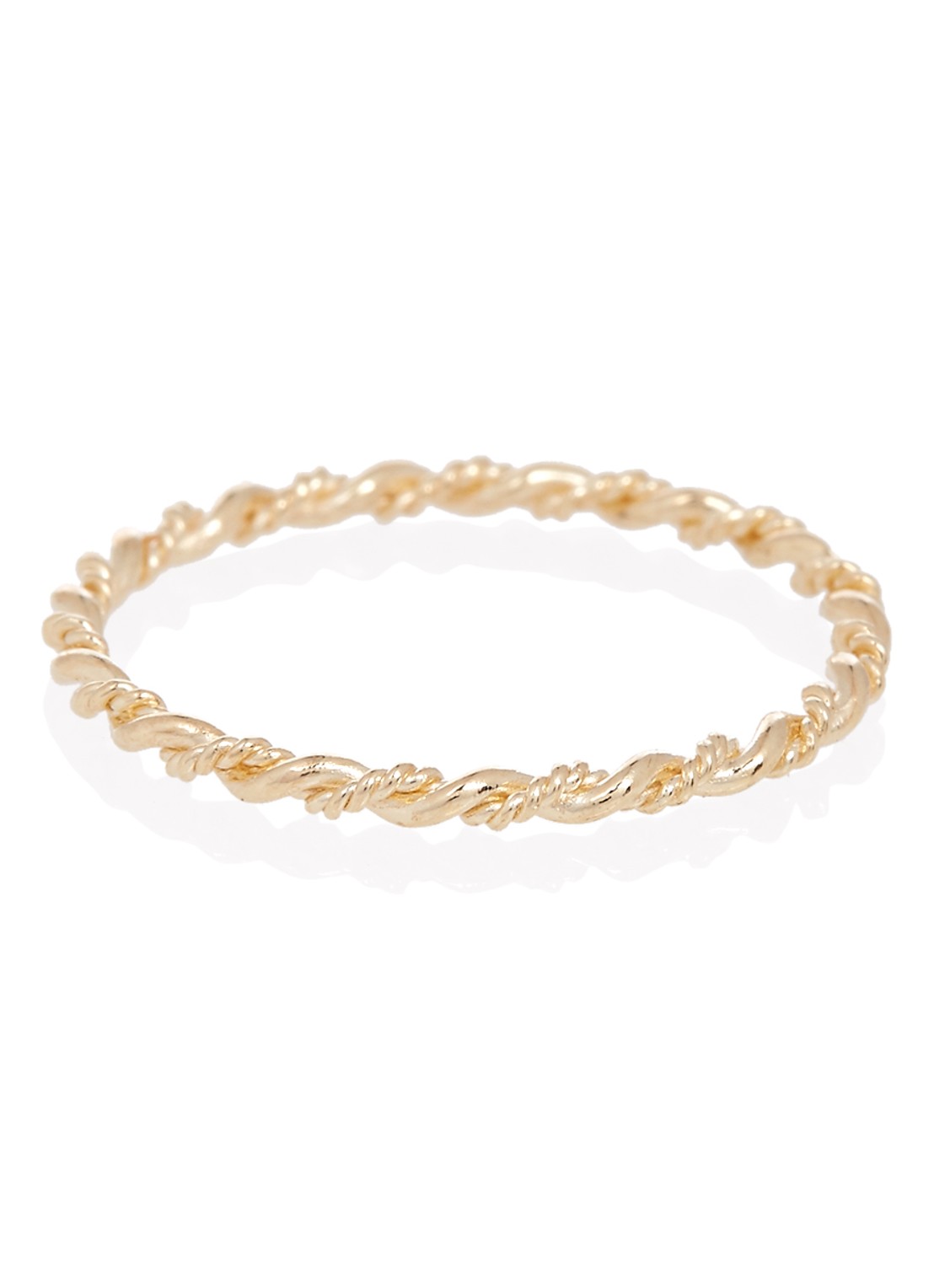 Aynur Abbott Thin Twist ring 8 karaat - voorkant goud