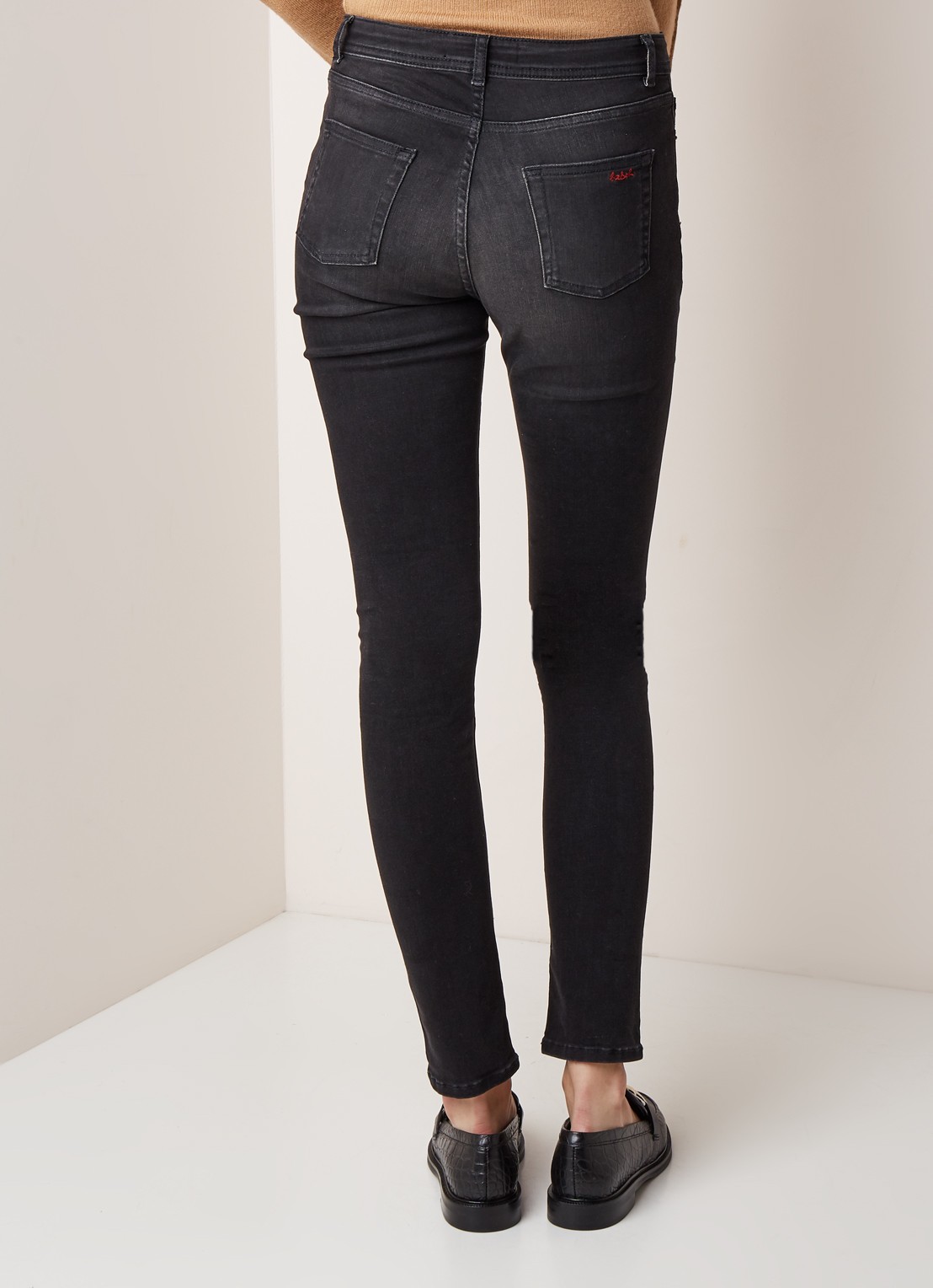 Ba&sh Aimi mid waist skinny jeans - achterkant 3 zwart