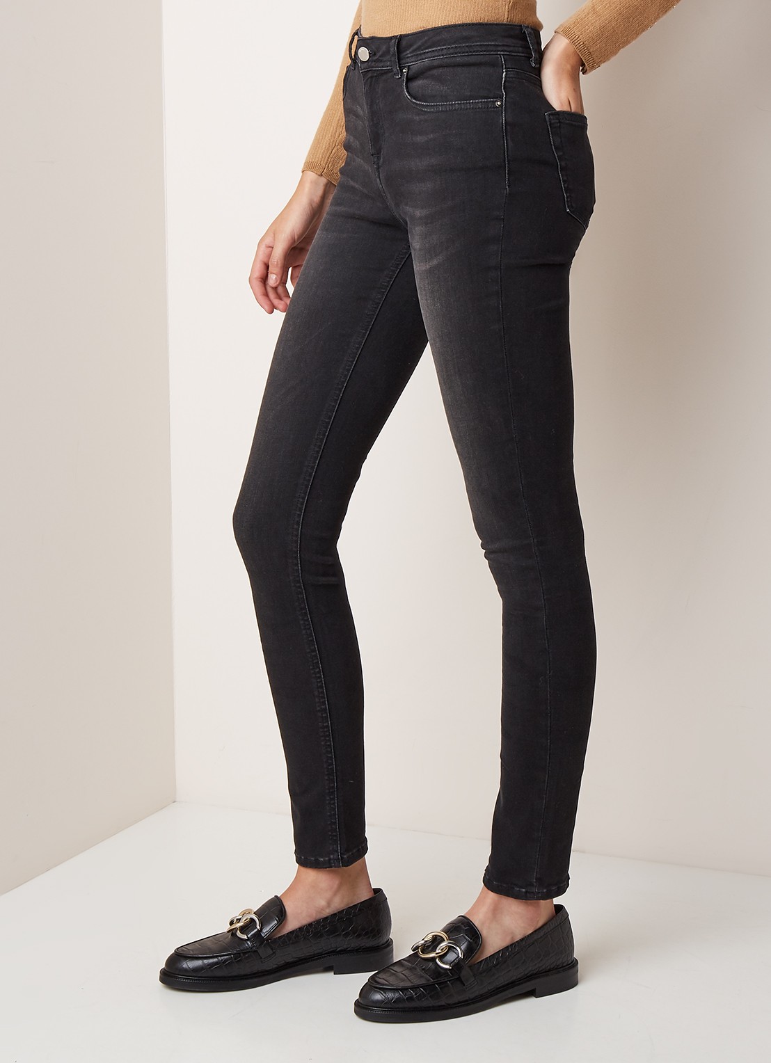 Ba&sh Aimi mid waist skinny jeans - detail 2 zwart