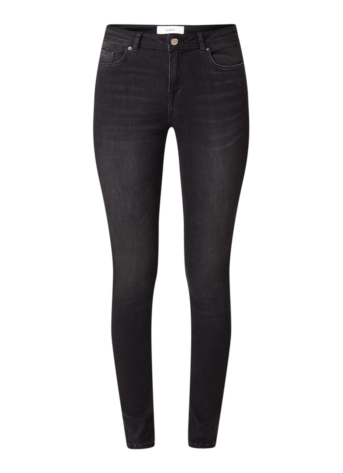 Ba&sh Aimi mid waist skinny jeans - voorkant 4 zwart
