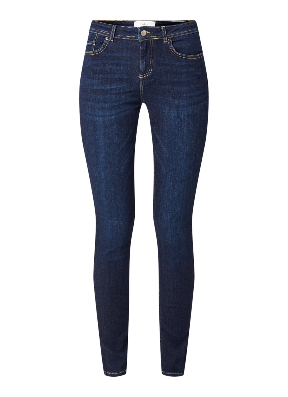Ba&sh Aimi mid waist skinny jeans - voorkant 3 indigo