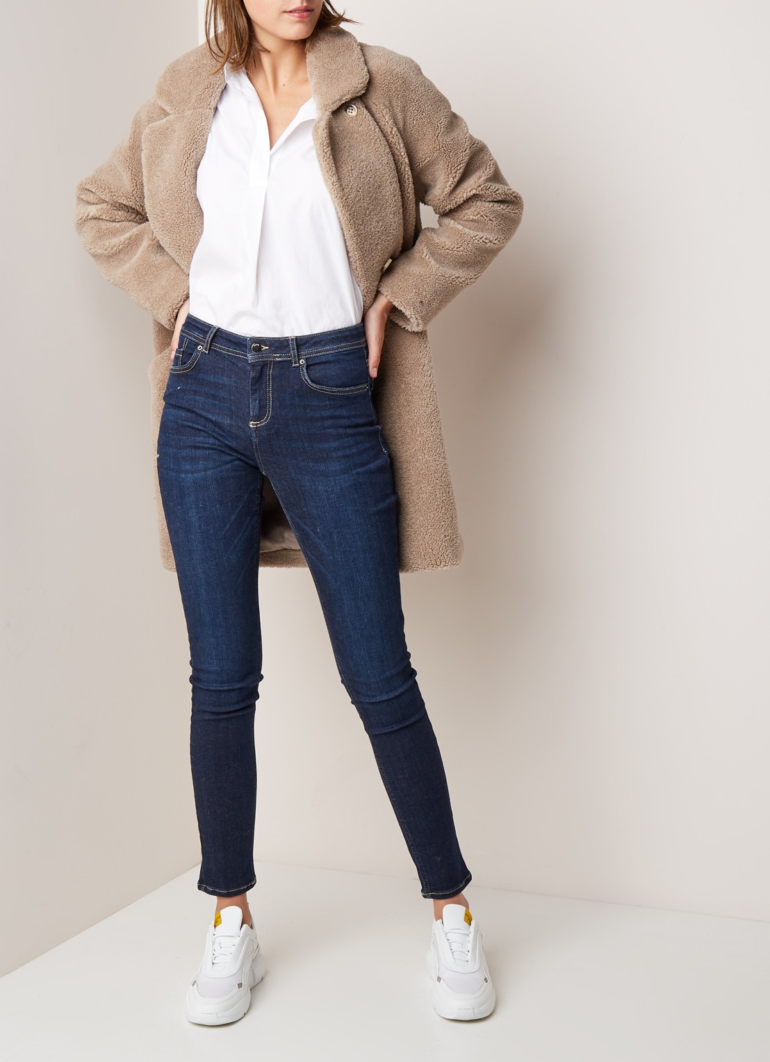 Ba&sh Aimi mid waist skinny jeans - voorkant 4 indigo