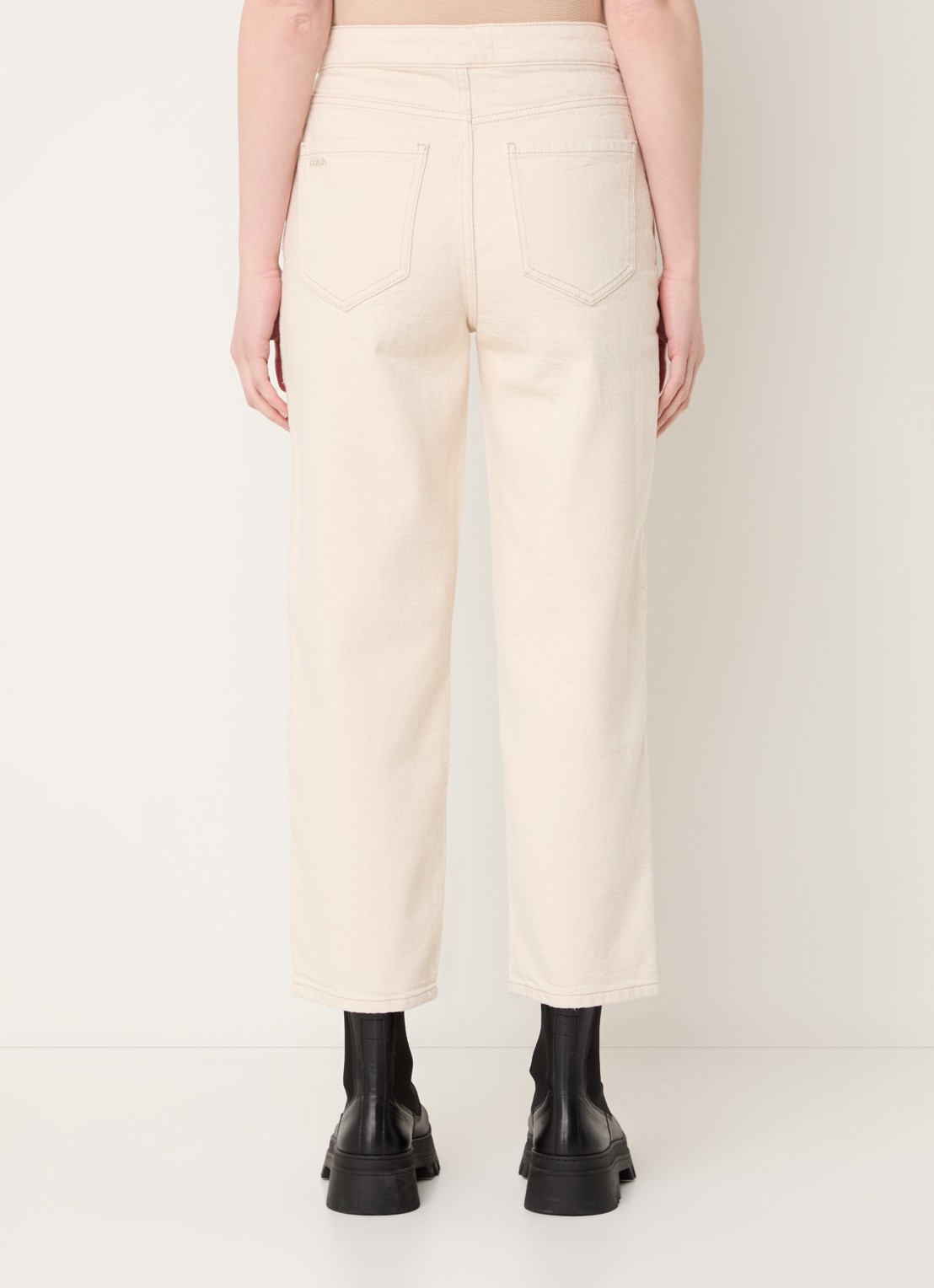ba&sh Aimmer high waist cropped slim fit jeans met gekleurde wassing - achterkant creme