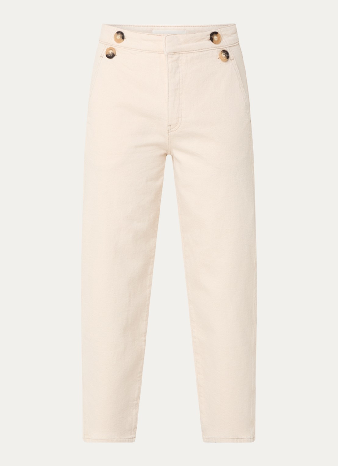 ba&sh Aimmer high waist cropped slim fit jeans met gekleurde wassing - voorkant 2 creme