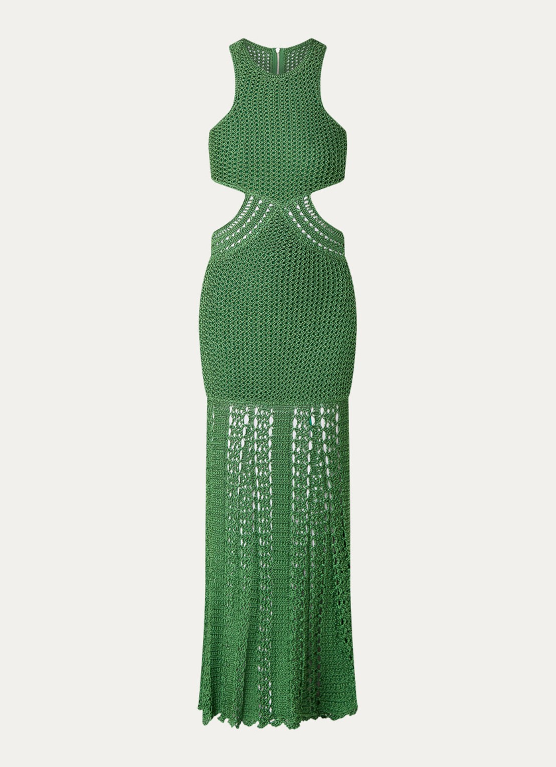 ba&sh Alaga maxi halterjurk met cut-out detail - voorkant groen