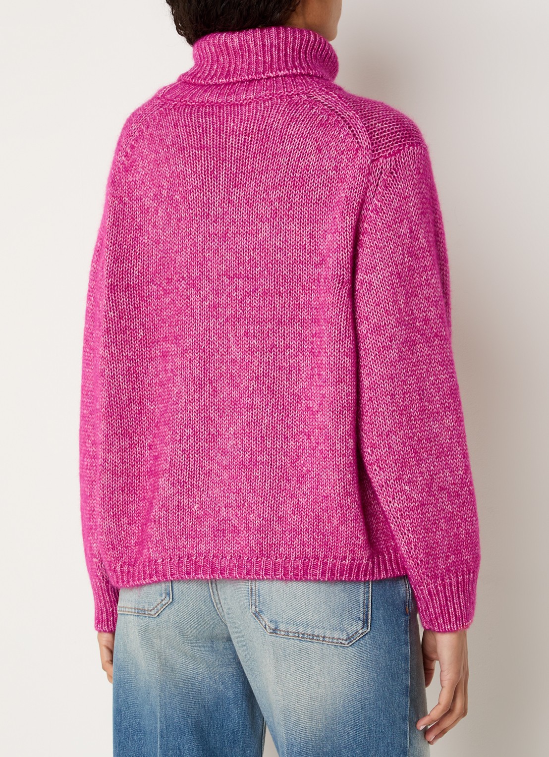 ba&sh Alovie trui in alpaca wolblend - achterkant donkerroze